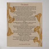 Desiderata met calla lilies poster (Voorkant)