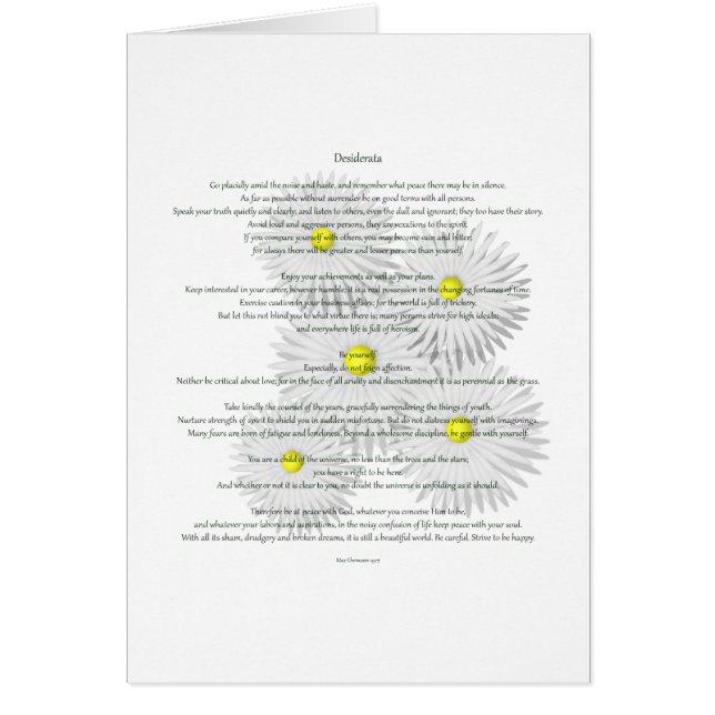 Desiderata met Daisies (Voorkant)