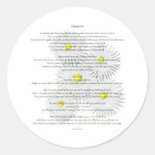 Desiderata met Daisies Ronde Sticker