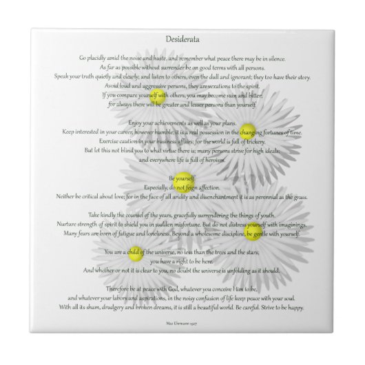Desiderata met Daisies Tegeltje (Voorkant)