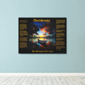 Desiderata met eenzame boot en oceaan canvas afdruk (Insitu (Houten vloer))
