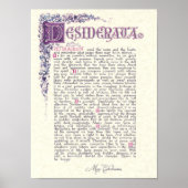 DESIDERATA met Florentijnse kleuren Poster (Voorkant)