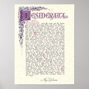 DESIDERATA met Florentijnse kleuren Poster