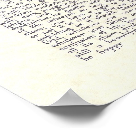 DESIDERATA met Florentijnse kleuren Poster (Hoek)