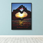 Desiderata met hart en oceaan canvas afdruk (Insitu (Houten vloer))