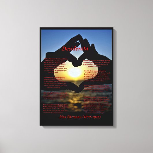 Desiderata met hart en oceaan canvas afdruk (Voorkant)
