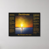 Desiderata met zeilboot bij zonsondergang canvas afdruk (Voorkant)