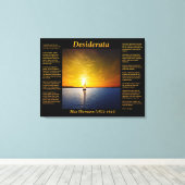 Desiderata met zeilboot bij zonsondergang canvas afdruk (Insitu (Houten vloer))