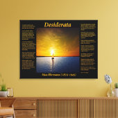 Desiderata met zeilboot bij zonsondergang canvas afdruk (Insitu (Woonkamer))