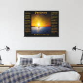 Desiderata met zeilboot bij zonsondergang canvas afdruk (Insitu (Slaapkamer))