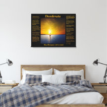 Desiderata met zeilboot bij zonsondergang