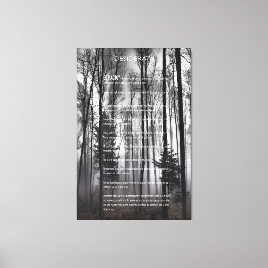 DESIDERATA Misty Autumn Forest Canvas Afdruk (Voorkant)