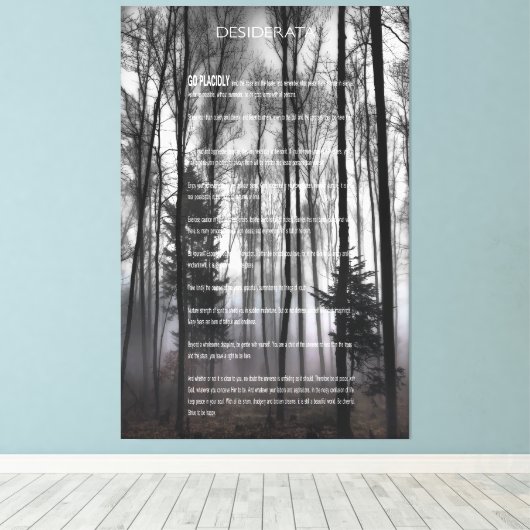 DESIDERATA Misty Autumn Forest Canvas Afdruk (Insitu (Houten vloer))