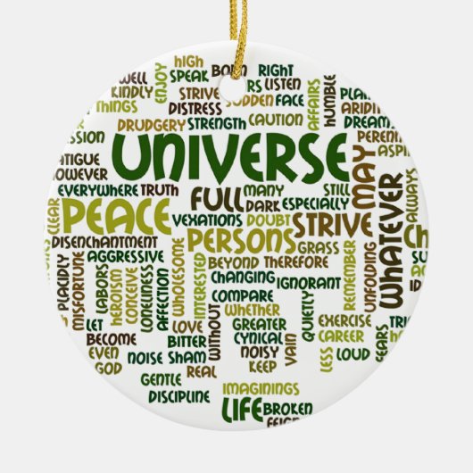 Desiderata Motivatie Poem Words Pendant Keramisch Ornament (Voorkant)