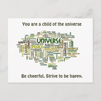 Desiderata Motivatie Word Cloud Briefkaart