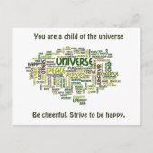 Desiderata Motivatie Word Cloud Briefkaart (Voorkant)