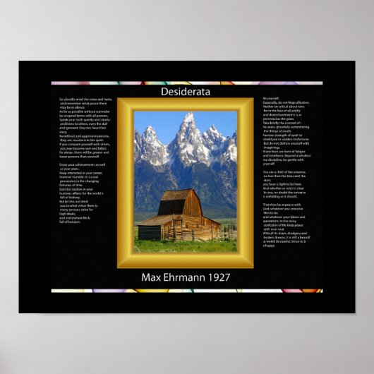 DESIDERATA Mountain Barn-Posters Poster (Voorkant)