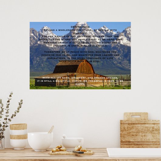 DESIDERATA Mountain Cabin Posters (Keuken)