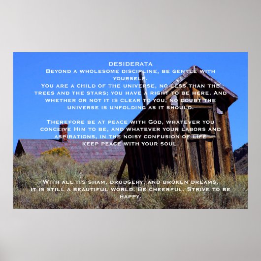 DESIDERATA Mountain Out House Posters (Voorkant)