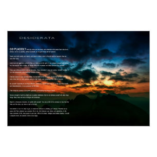 DESIDERATA Mountain Sunset Perfect Poster
