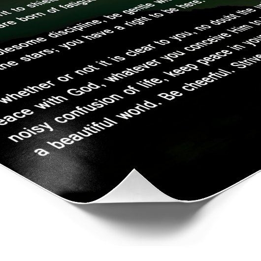 DESIDERATA Mountain Sunset Perfect Poster (Hoek)