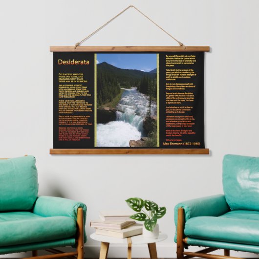 DESIDERATA Mountain watervallei Hangend Wandkleed (Woonkamer)