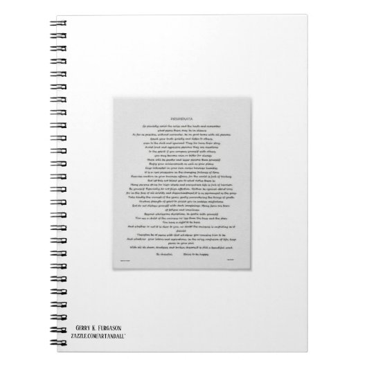 DESIDERATA NOTITIEBOEK (Voorkant)