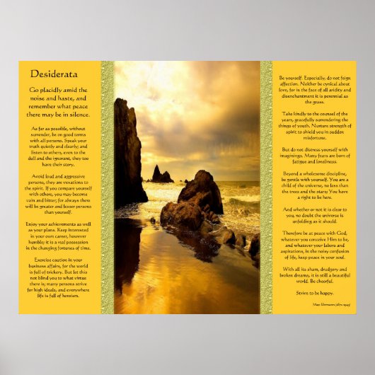 Desiderata Ocean Rock Posters (Voorkant)
