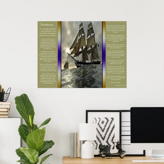 Desiderata Ocean Sail Boat Posters (Thuiskantoor)