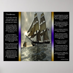 Desiderata Ocean Sail Boat Posters