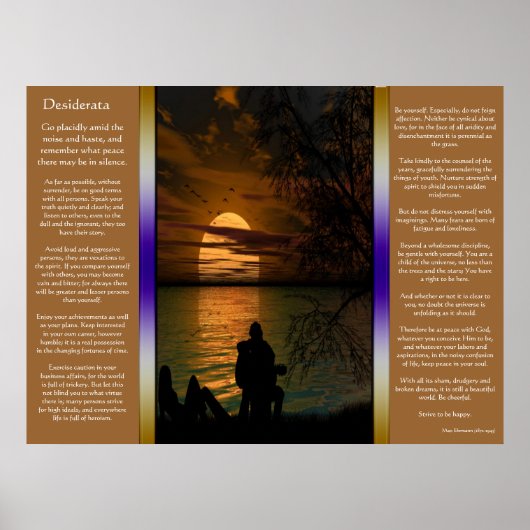 Desiderata Ocean silhouette Posters (Voorkant)