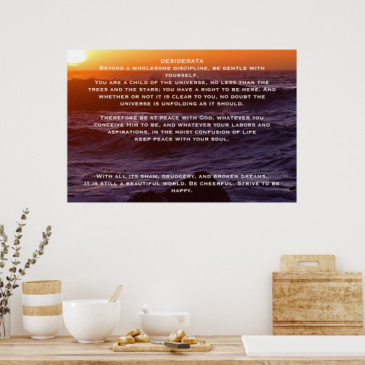 DESIDERATA Ocean Sunset Posters (Keuken)