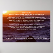 DESIDERATA Ocean Sunset Posters (Voorkant)