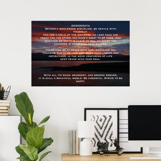 DESIDERATA Ocean Sunset Posters (Thuiskantoor)