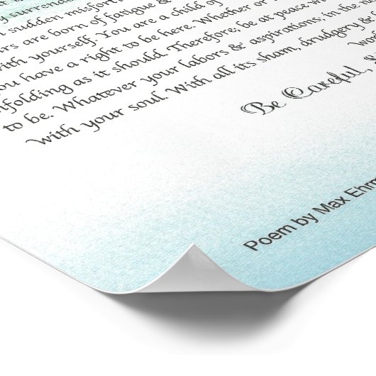 DESIDERATA Ocean Wave Poster (Hoek)