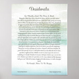 DESIDERATA Ocean Wave Poster
