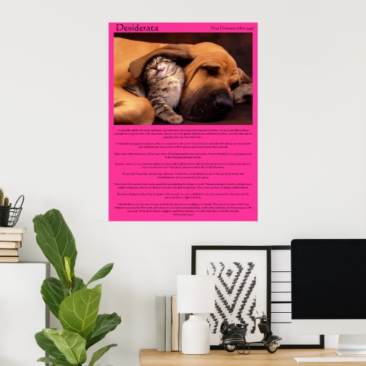 Desiderata onder de beagle oorslaap Posters (Thuiskantoor)