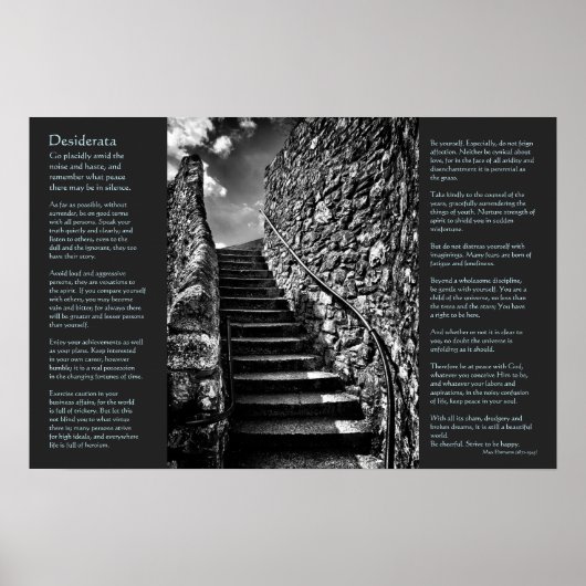 Desiderata op Barbican Steps, Onwards en Upwards Poster (Voorkant)