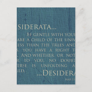 Desiderata op Canvas Briefkaart