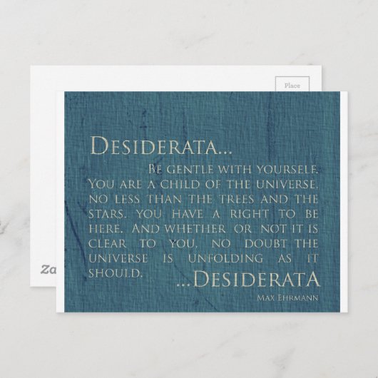 Desiderata op Canvas Briefkaart (Voorkant / Achterkant)