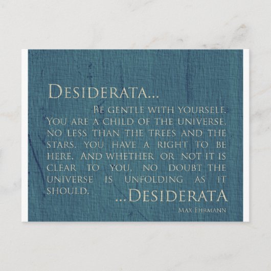 Desiderata op Canvas Briefkaart (Voorkant)