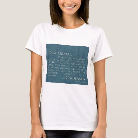 Desiderata op Canvas T-shirt (Voorkant)