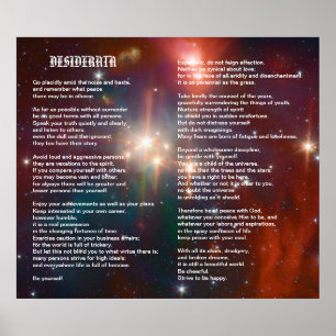 Desiderata op Coronet Galaxy Poster
