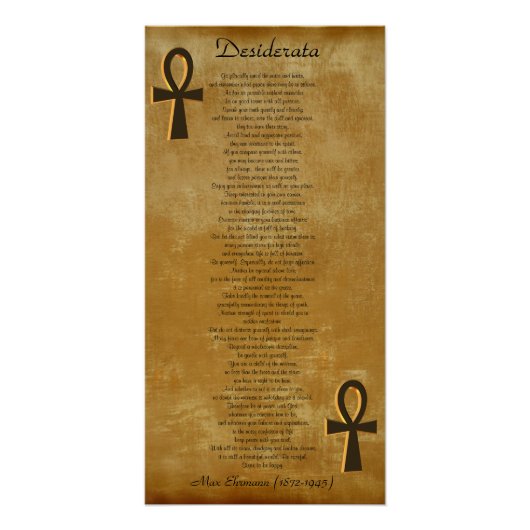 Desiderata op de achtergrond van het parkje Ankh Perfect Poster (Voorkant)