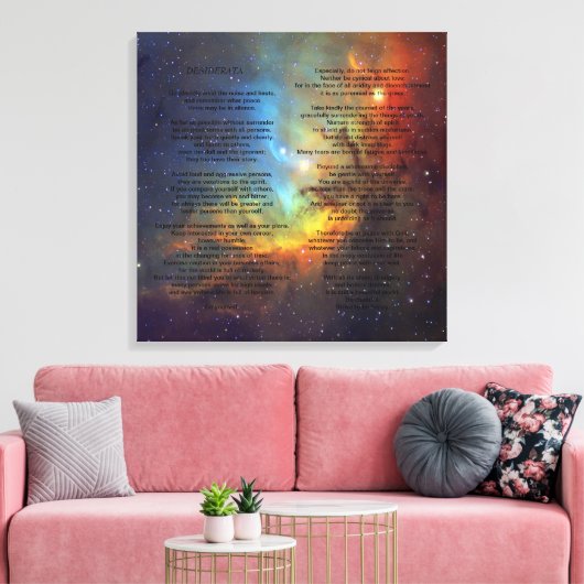 Desiderata op de Galaxy Pleiades Canvas Afdruk (Insitu (Woonkamer))