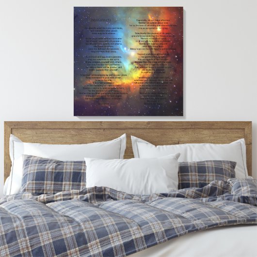 Desiderata op de Galaxy Pleiades Canvas Afdruk (Insitu (Slaapkamer))