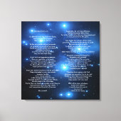Desiderata op de Galaxy Pleiades Canvas Afdruk (Voorkant)