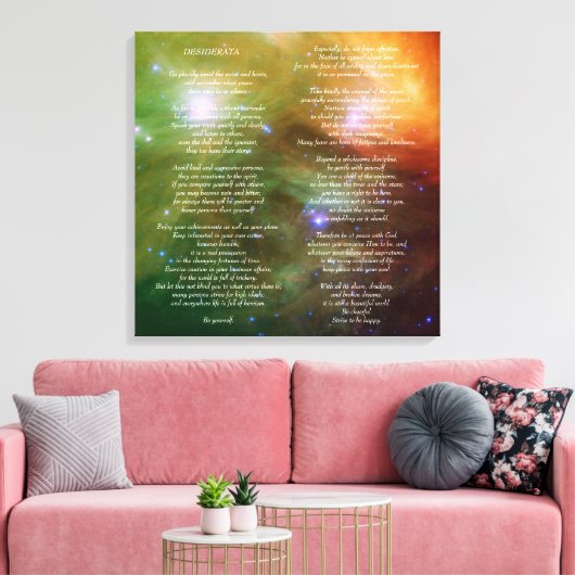 Desiderata op de Galaxy Pleiades Canvas Afdruk (Insitu (Woonkamer))