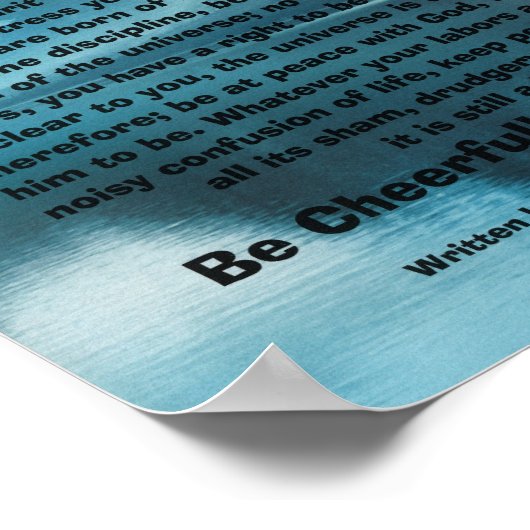 Desiderata op het Poster Lakefront (Hoek)