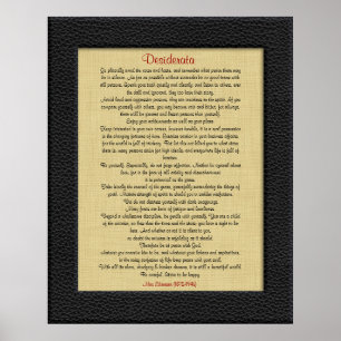 Desiderata op Linen leder lijst Poster